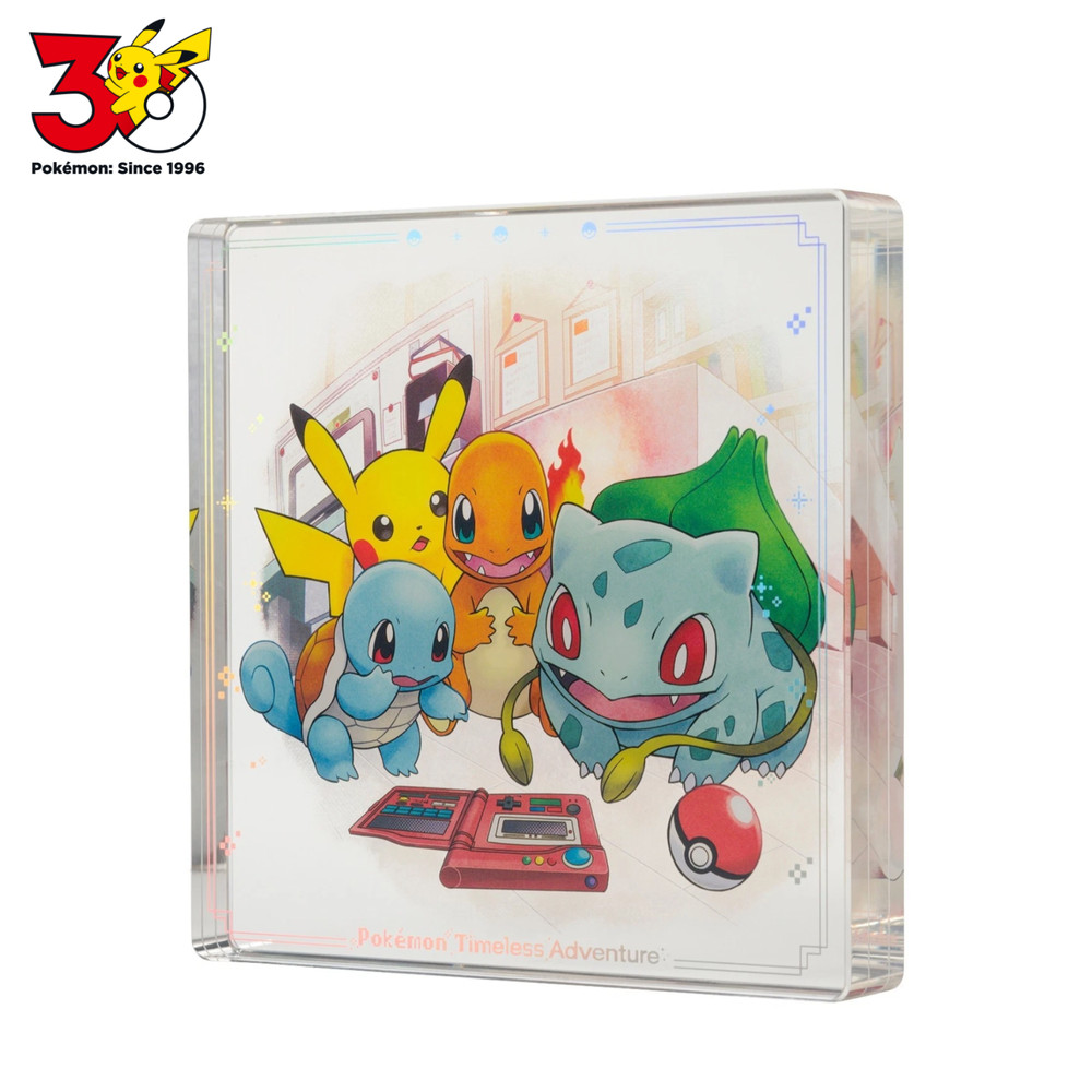 Pokémon Center Original 30th Anniversary Acrylic Block Timeless Adventure Kanto