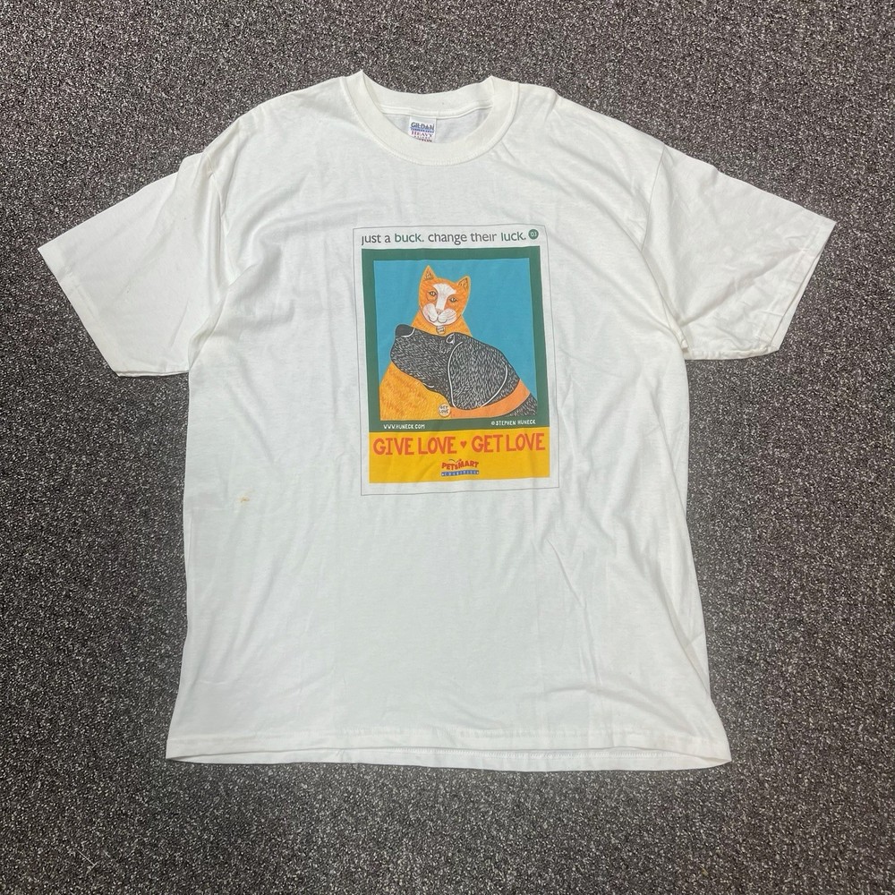 Vintage 1990s Pet Smart Cat And Dog Tee Shirt Animal Humanity Rare Size Xl Graph