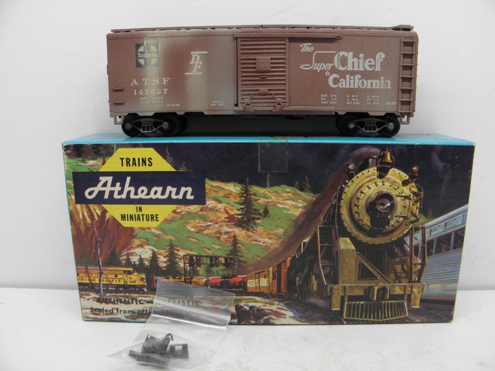 Athearn  5017 40' Steel S/Door Santa Fe -Atsf #145627 Ho Scale- Used -Weathered