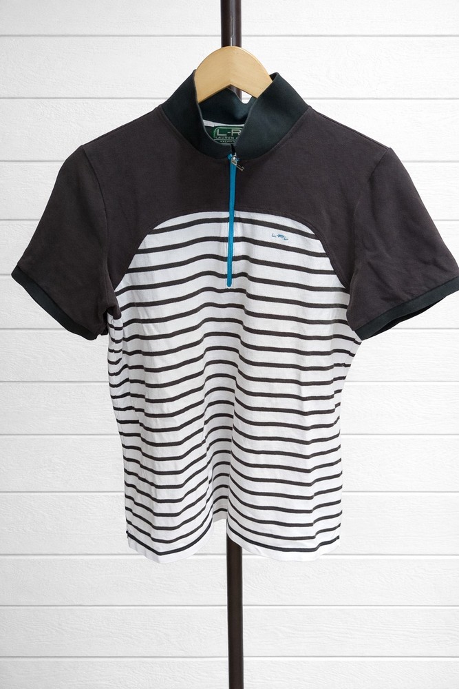 Lauren Active Ralph Lauren Women’s Brown/white 1/4 Zip Polo Size L
