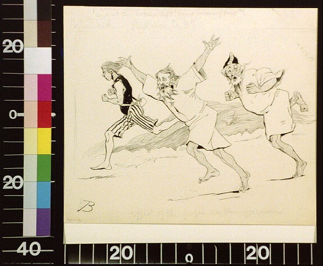 Effect of the pipe on the freemen,Daniel Carter Beard,1889,Middle Ages,Fear