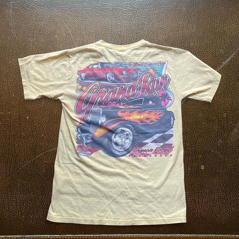 Vintage 2000s Hot Rod Racing Shirt Mens Small Y2K Racing Yellow