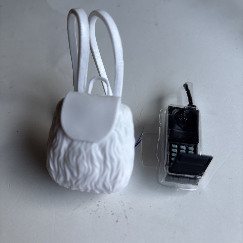 Barbie Clueless Cher White Backpack And Phone For Doll New