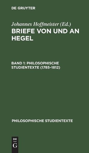 1785-1812 (Hardback) Philosophische Studientexte
