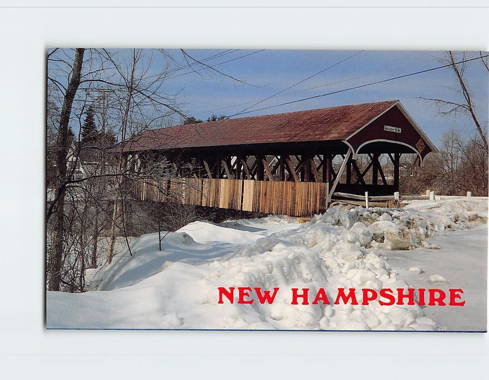 Postcard Mechanic Street Bridge Lancaster New Hampshire USA