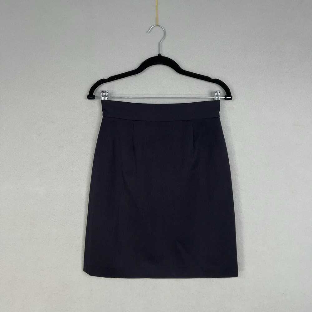 J.Crew Skirt Womens 6 Navy Italian Wool Pencil Minimal Quiet Luxury Made Italy