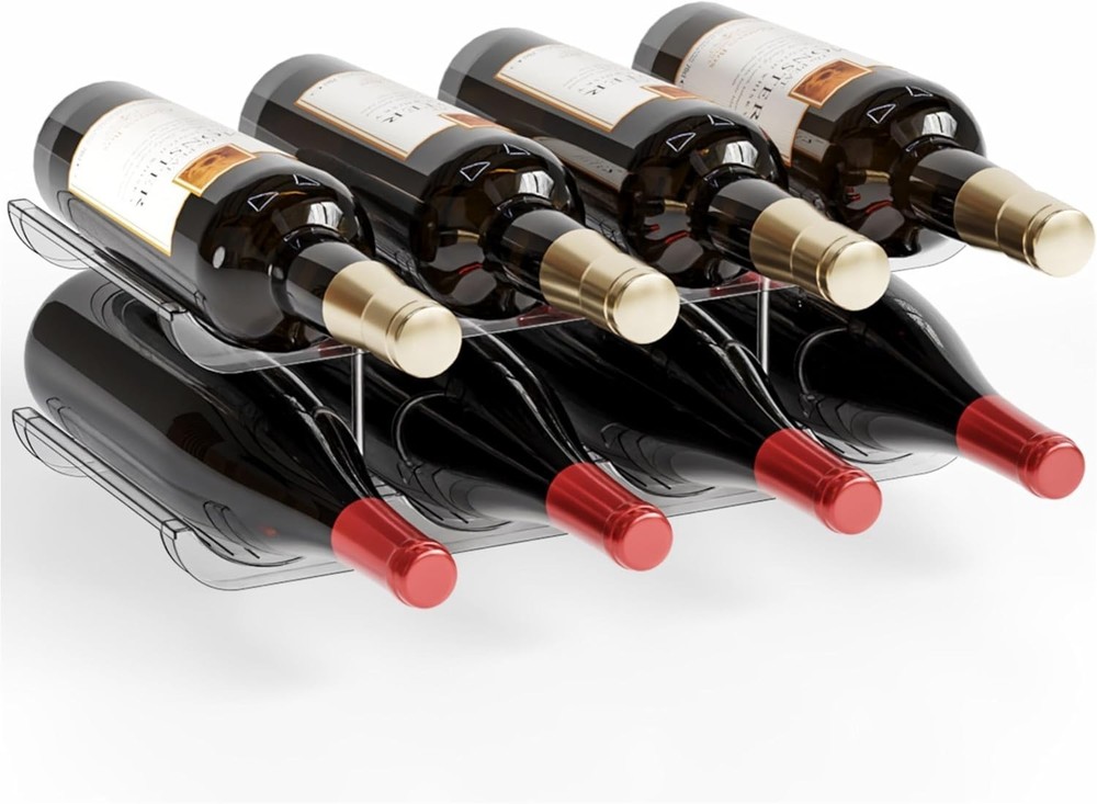 2 Tier Stackable Wine Racks Countertop,Sturdy & Durable Wine Rack Free Standing