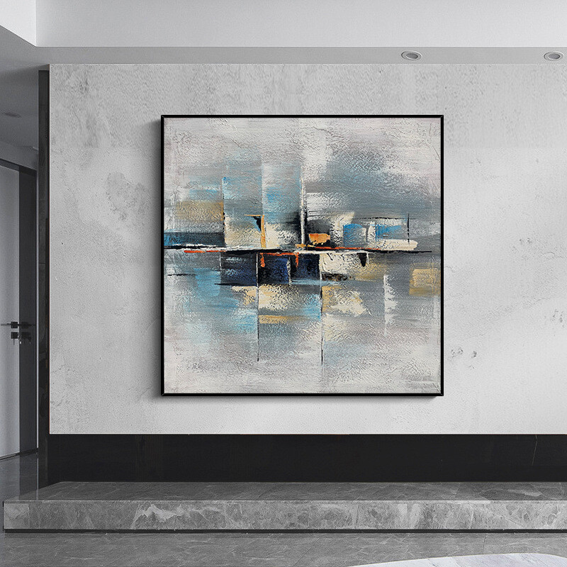 Abstract Painting On Canvas Hand-painted Oil Painting Urban Colorful Wall Art