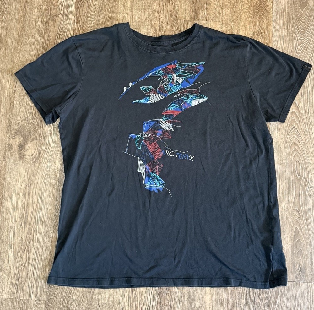 Arc'teryx T-Shirt Mens Size 2XL Horizon Short Sleeve Graphic Print Black