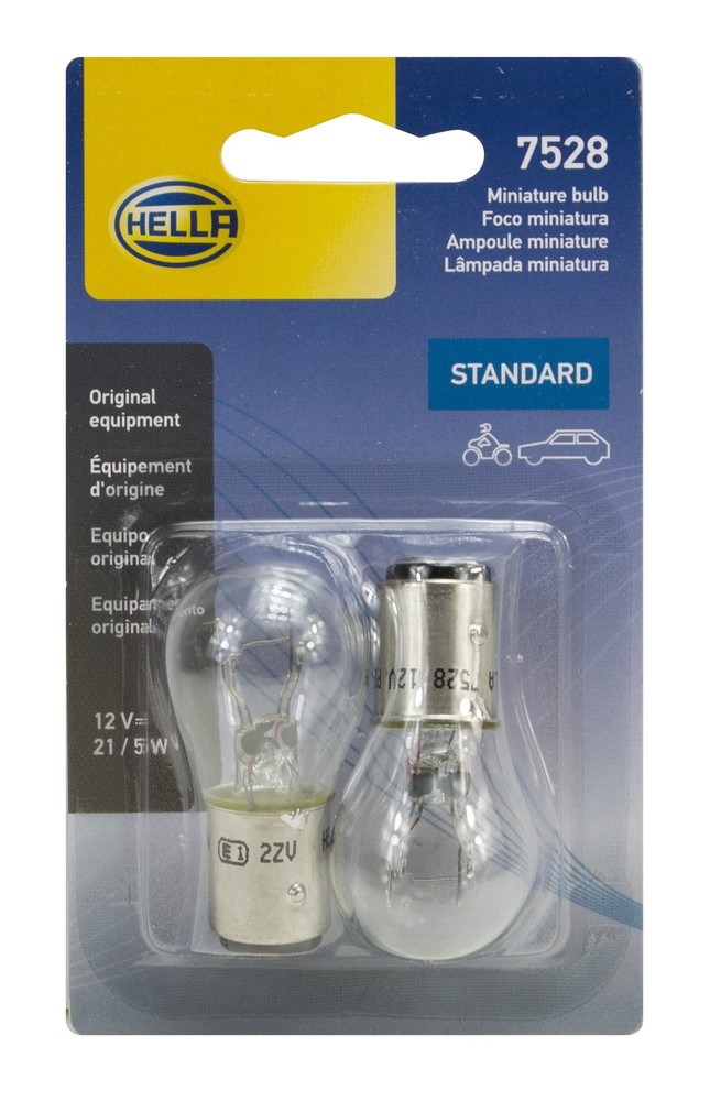 Hella 7528TB Bulb 7528 12V 21/5W Bay15D S8 (2) Standard - 21/5W, Multi
