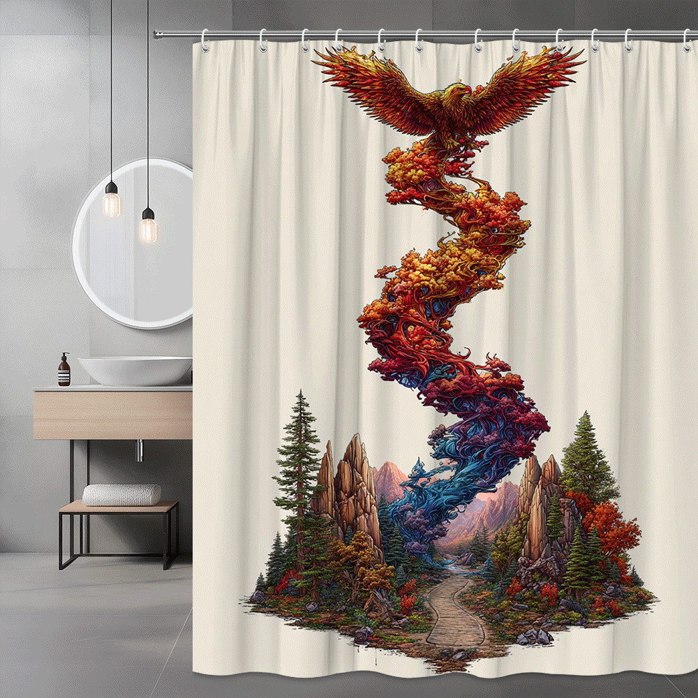 Phoenix Forest Landscape Shower Curtain Graphic Print