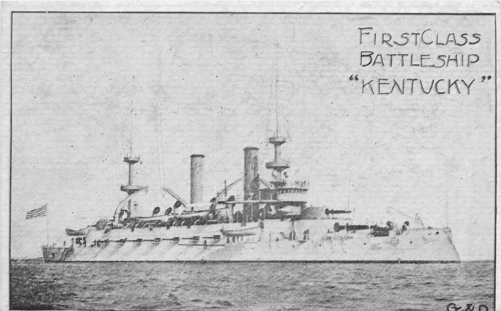 c1910 Navy Military Battleship Kentucky Postcard 25-6110