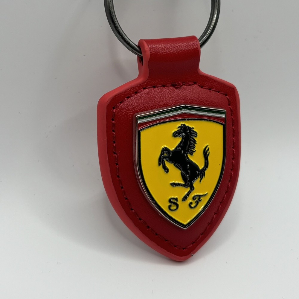 Genuine Leather Scuderia Ferrari F1 Keychain