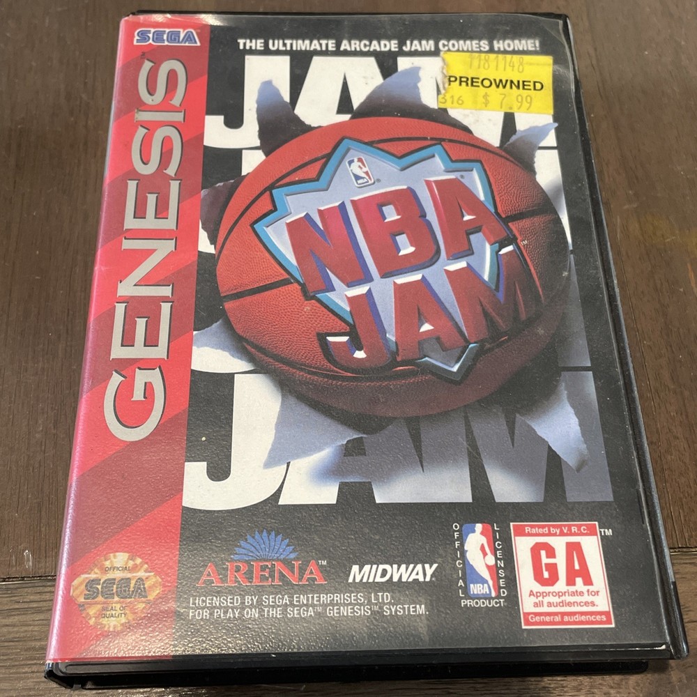 NBA Jam (Sega Genesis, 1994) Basketball Midway - CIB
