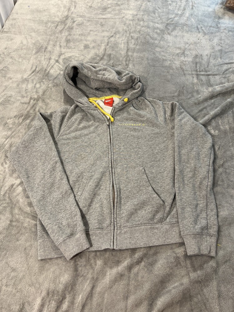 Nike Livestrong Hoodie Women’s Size Small Full Zip Sweatshirt Swoosh Gray
