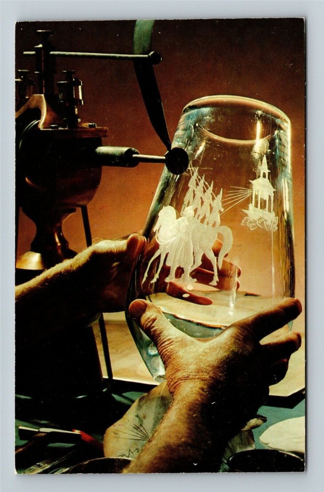 Corning NY-New York, Copper Wheel Engraving Of Steuben Glass Vintage Postcard