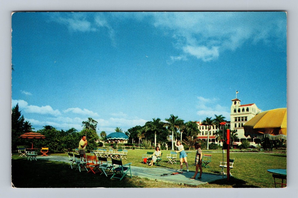 Punta Gorda FL-Florida Shuffleboard Hotel Charlotte Harbor Vintage Postcard Old