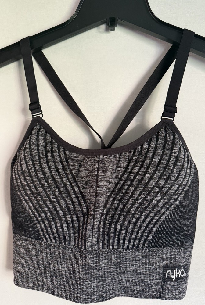 Women’s Ryka Black & Grey Sports Bra Large