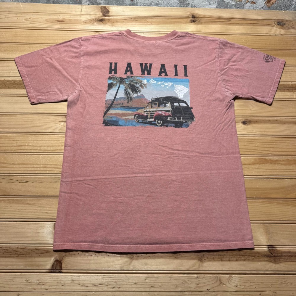 Vintage Y2K Crazy Shirts Hawaii Woody Wagon Beach Surf Chile Dyed T-Shirt Medium