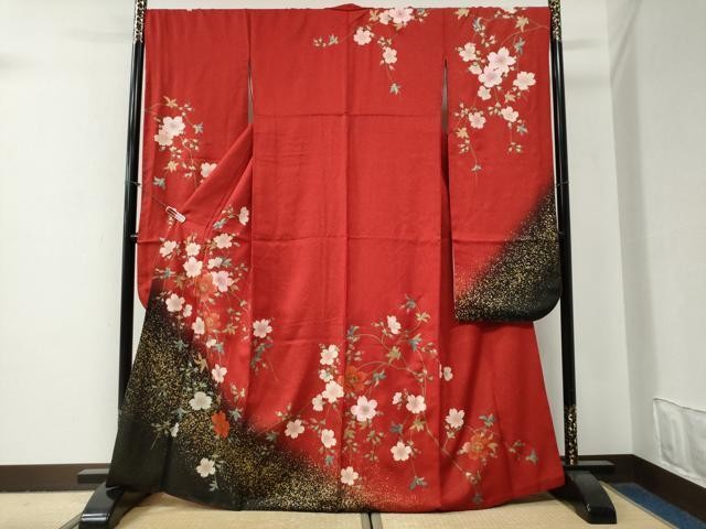 Heiwaya Cherry Blossom Kimono Long-Sleeve Silk Luxurious Used