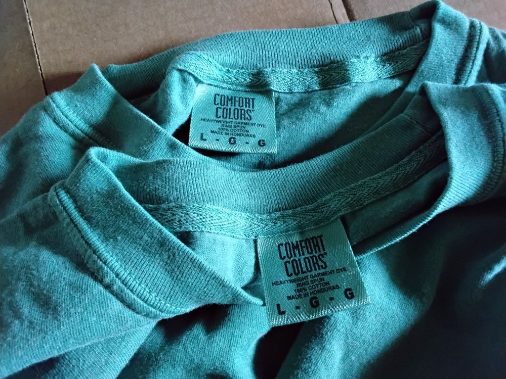 Comfort Colors Pocket T Shirt Lot Of 2 Mens Large Long Sleeve Unworn Rare Blanks