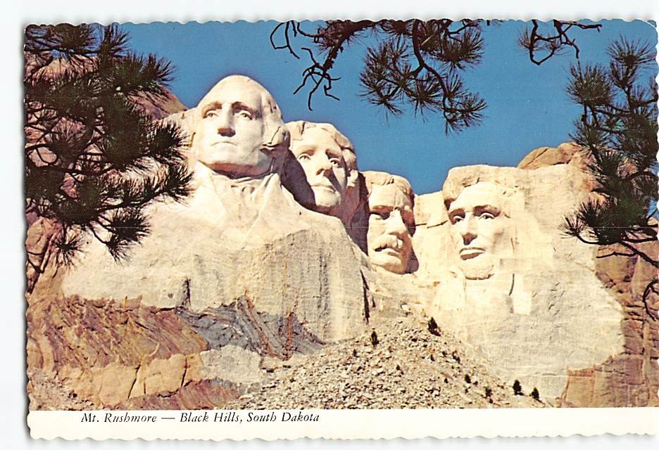 Postcard Mount Rushmore Black Hills Keystone South Dakota USA