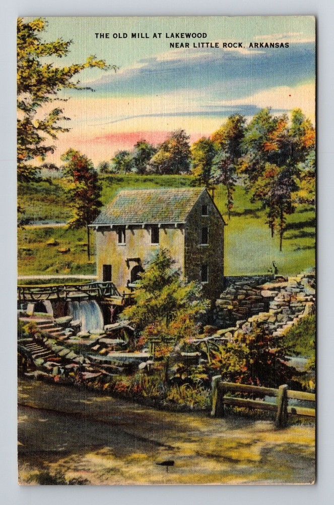 Little Rock AR-Arkansas, The Old Mill at Lakewood, Vintage Postcard