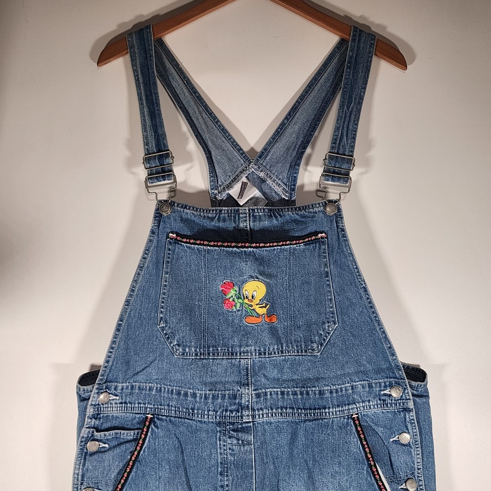 Warner Bros. Studio Store Overalls Women's XL Embroidered Tweety