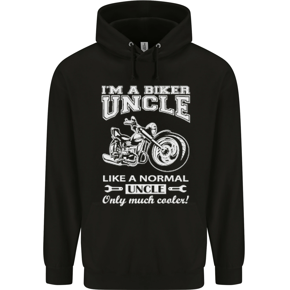 Biker Uncle Like a Normal Uncles Day Funny Mens 80% Cotton Hoodie