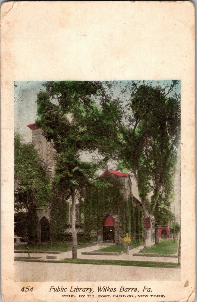 Public Library, Wilkes-Barre PA c1905 Undivided Back Vintage Postcard D69