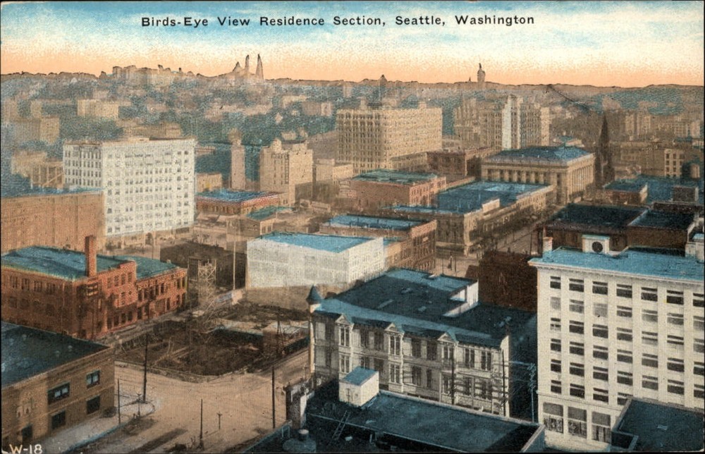 Residence Section Seattle Washington aerial view ~ vintage postcard