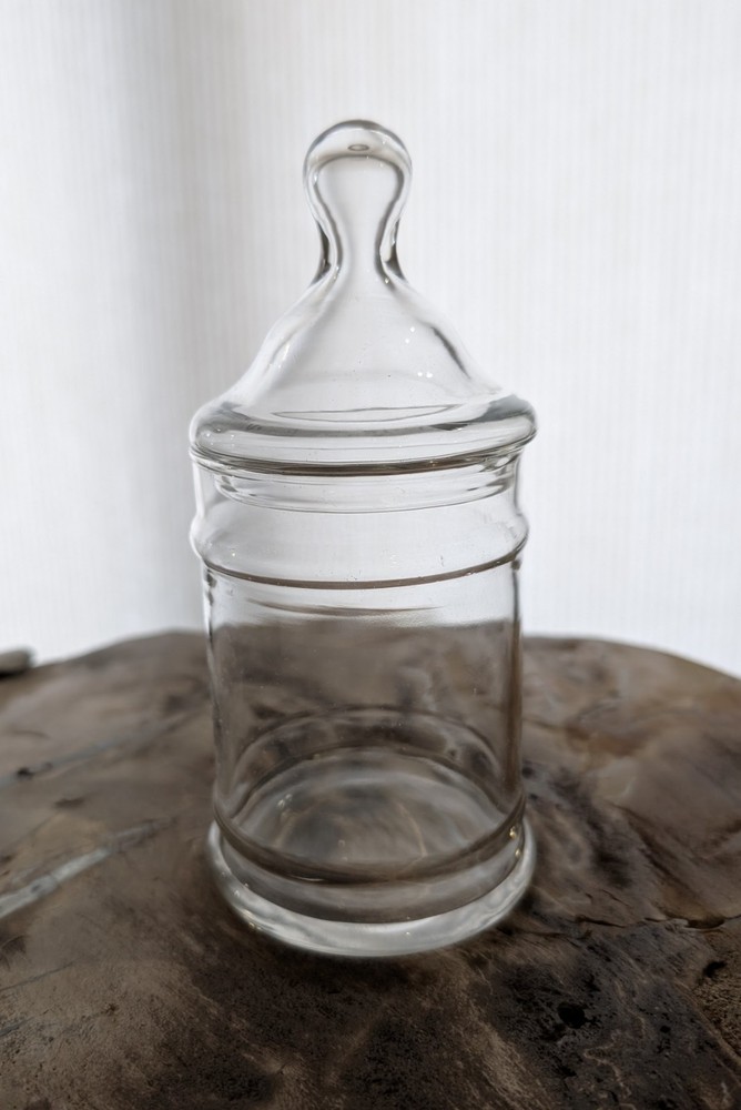 Princess House Glass Apothecary Jar w Lid Clear Candy Vanity Storage