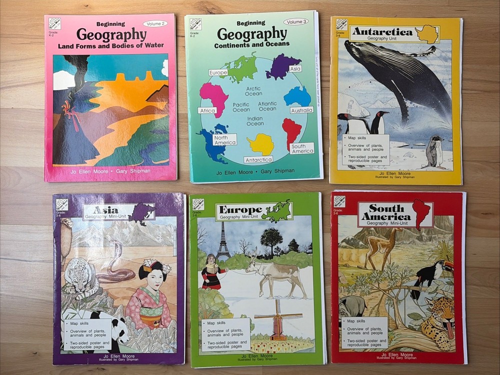 Geography Unit Lot Asia Europe Antarctica S America Jo Ellen Moore Evan Moor