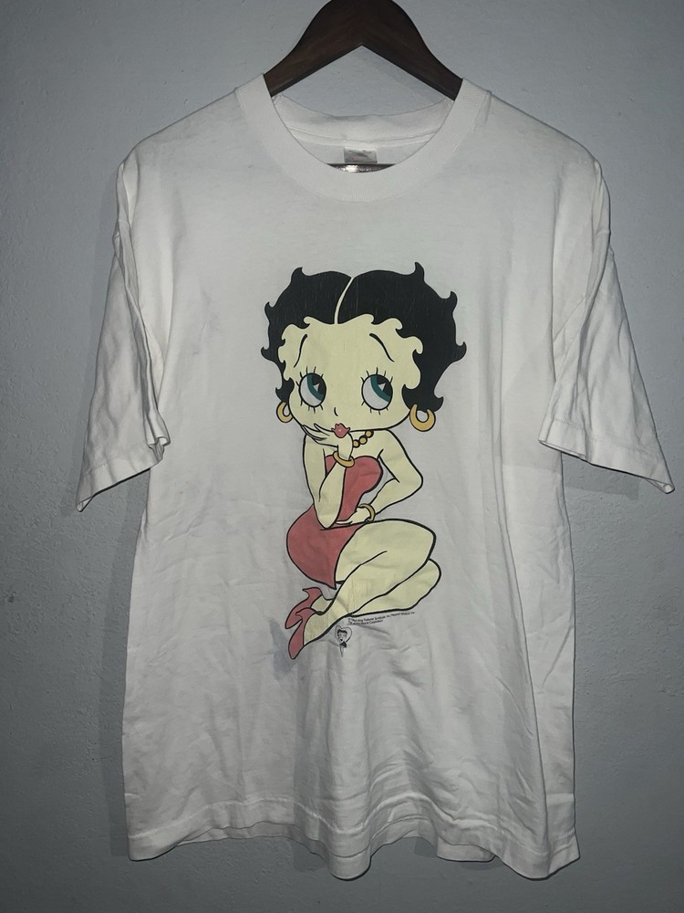 Betty Boop 1994 Vintage T-Shirt 90s White Single Stitch Size XL USA Made Cartoon