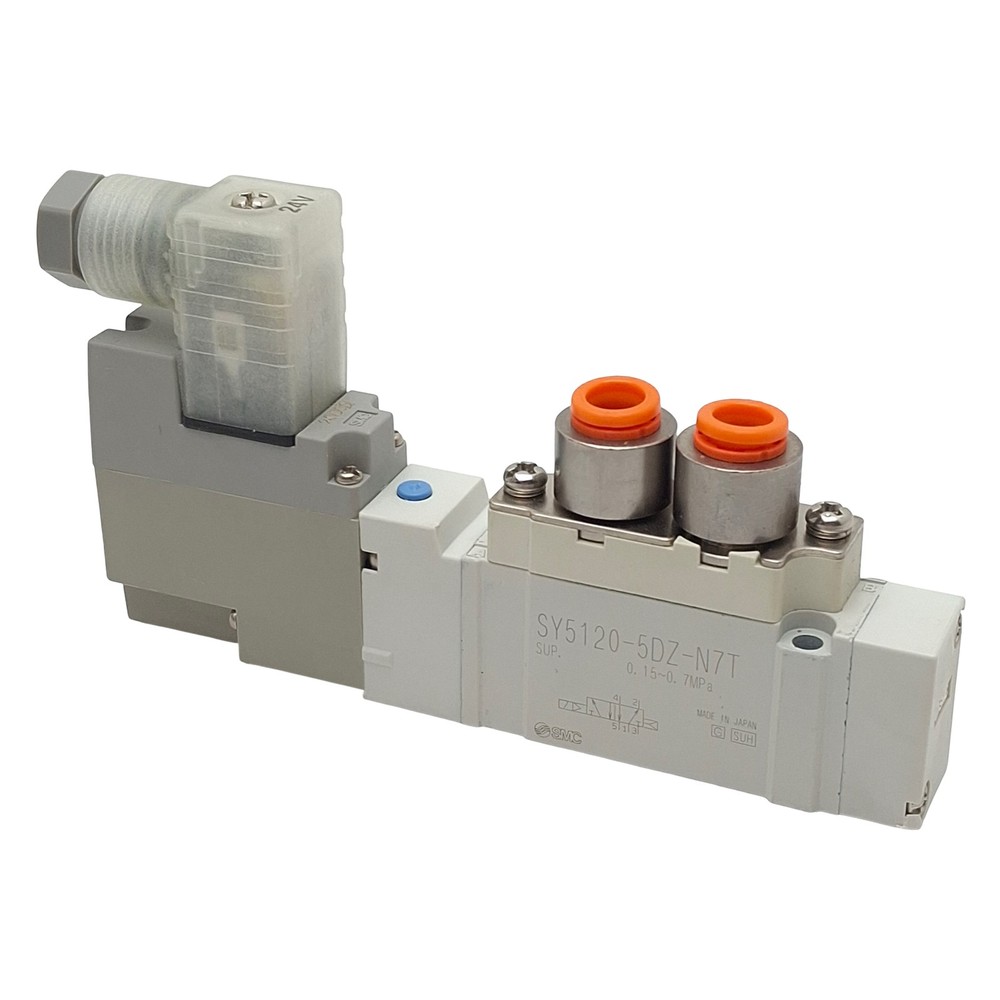 SMC SY5120-5DZ-N7T Solenoid Valve, 5/2-Way, 1/4in Tube/NPT, 0.7MPa, 24VDC Coil