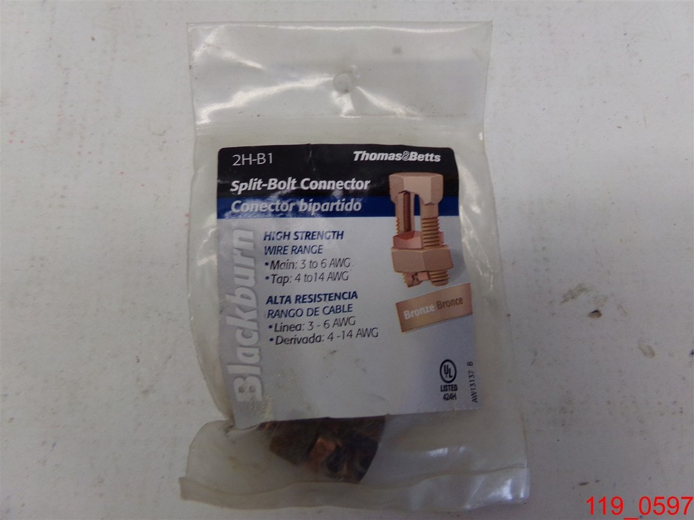 Thomas & Betts Blackburn Hi Strength Split-Bolt Connector Bronze 2H-B1