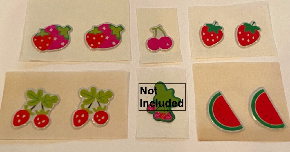 Vintage 1980s Puffy Scratch N Sniff Watermelon Cherry + Stickers Vinyl Stick-Ons