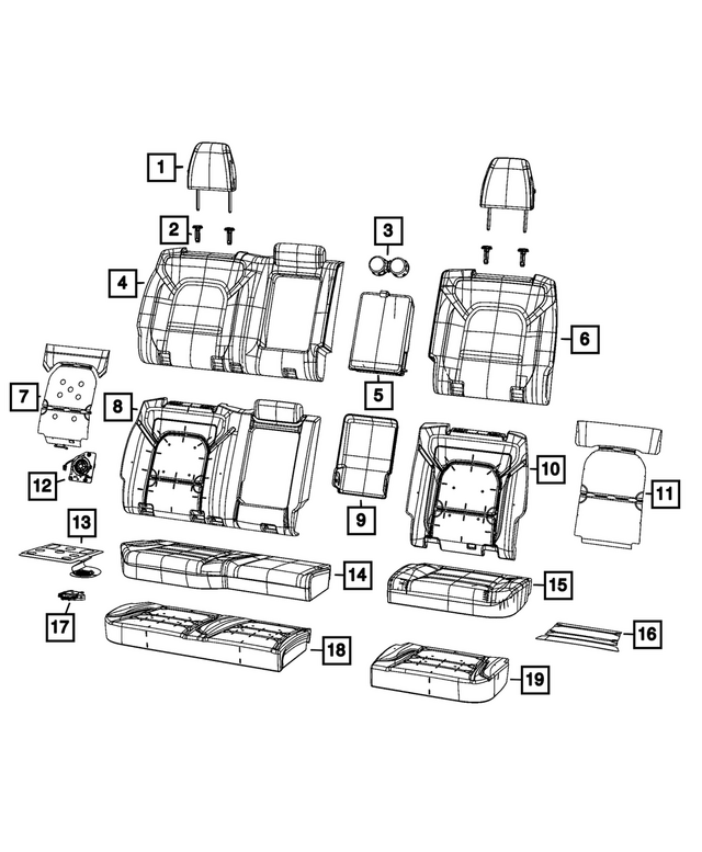 Genuine Mopar Rear Seat Back Cover 7uu26dxtaa