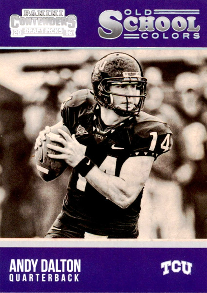 2016 Panini Contenders Draft Picks OLD SCHOOL COLORS #6 Andy Dalton TCU Bengals