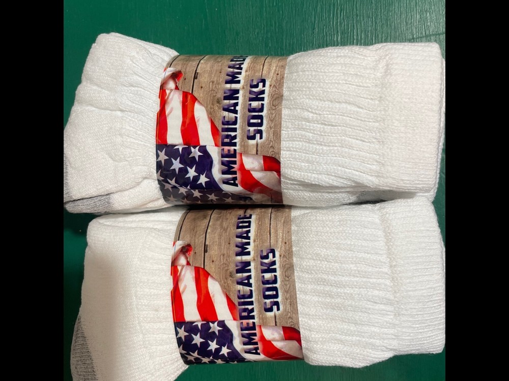New American Made Athletic 6 pair Crew Socks Size 9-11