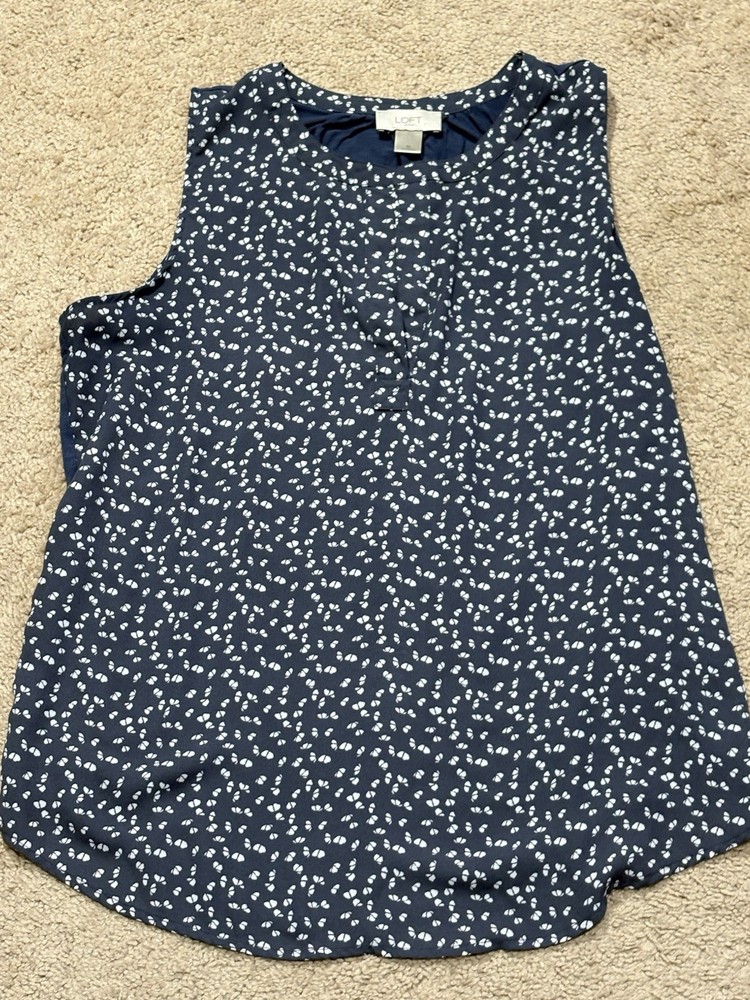 Loft Womens Shirt Size Medium Multicolor Print Lightweight Classic Dressy Flowy