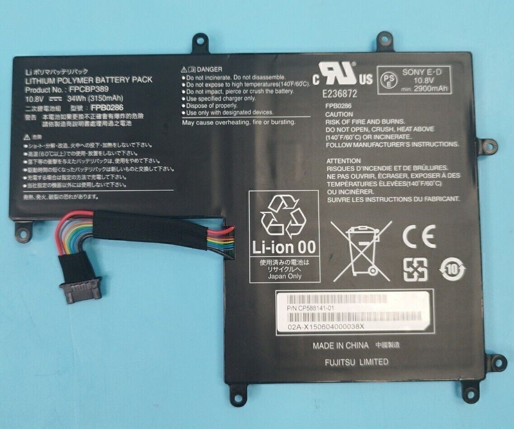 USA SHIPPING! Fujitsu 10.8 V Genuine Laptop Battery CP588141-01 FPCBP389 #J5