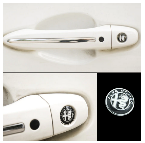 2pcs Car Door Keyhole Protection Black Sticker for Alfa Romeo Giulia Stelvio
