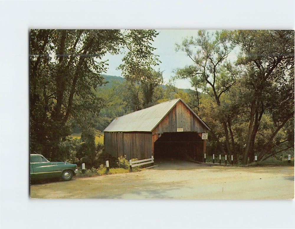 Postcard Old Covered Bridge Woodstock Vermont USA