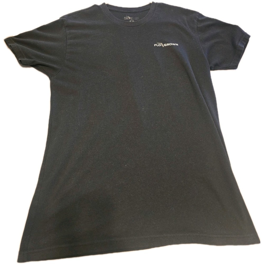 Flor Grown Medium Black T Shirt Short Sleeve Crew Neck Cotton Blend