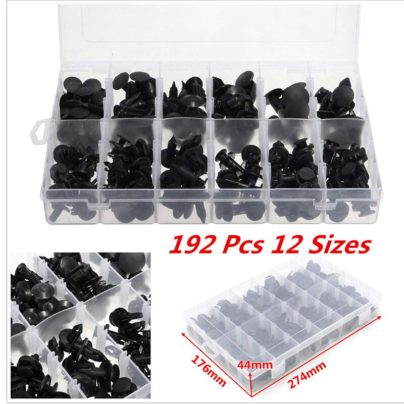 192pcs/set Car Body Panel Retainer Push Pin Rivet Trim Clip Fastener Assorted