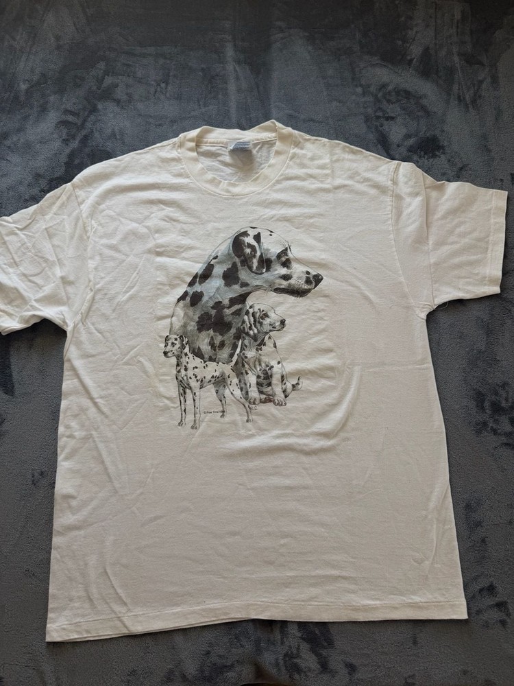 Vintage 1994 Hanes Beefy-T Dalmatian Dog Graphic T-Shirt Size XL