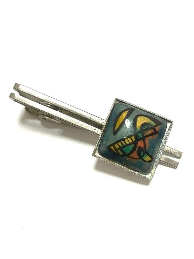 Vintage Cloisonné Tie Clip Enamel Design Japanese Style Classic Men's Accessory