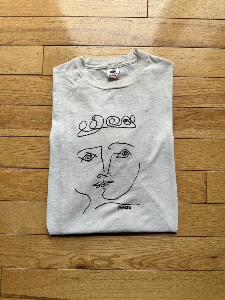 90s Original Picasso Woman (Francoise Gilot) Sketch T Shirt single stich mens XL