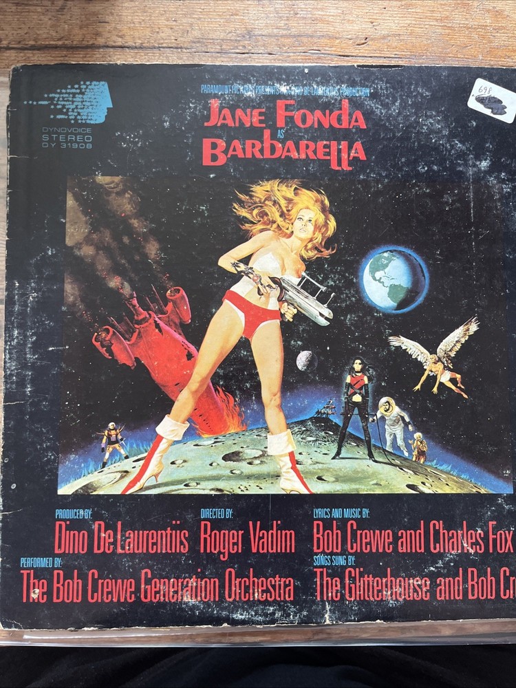 BARBARELLA 1968 Jane Fonda Film Soundtrack Vinyl LP Dynovoice DY 31908 Vinyl EXC